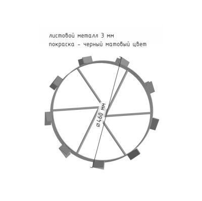Грунтозацепы для мотоблока (460х210 мм) под круглый вал Грунтозацепы для мотоблока (460х210 мм) под круглый вал