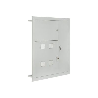 Щит этажный со съемной монтажной рамой (фото), внешние размеры: 950x1000x150 мм., цвет: Светло-серый (RAL 7035). Щит этажный со съемной монтажной рамой (фото), внешние размеры: 950x1000x150 мм., цвет: Светло-серый (RAL 7035).