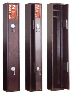 Оружейный сейф Stalker S19 (фото), размеры: 1300x200x180 мм., для хранения 2 руж. высотой до 1290 мм.