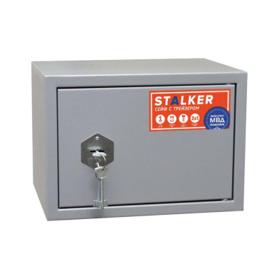 Сейф с трейзером Stalker ПШ-5 (светло-серый) (фото), внешние размеры: 245x350x250 мм., толщина двери: 1,5 мм., толщина корпуса: 1,5 мм.