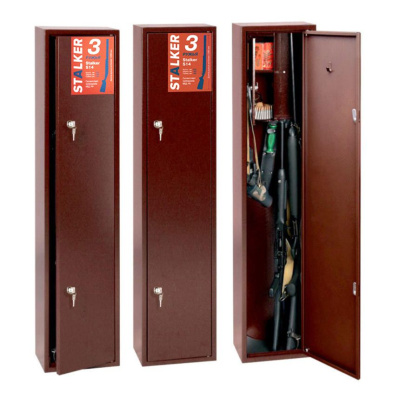 Оружейный сейф Stalker S14 (фото), размеры: 1300x300x200 мм., для хранения 3 руж. высотой до 1290 мм.