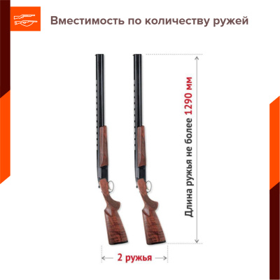 Оружейный сейф Stalker S19 (фото), размеры: 1300x200x180 мм., для хранения 2 руж. высотой до 1290 мм.